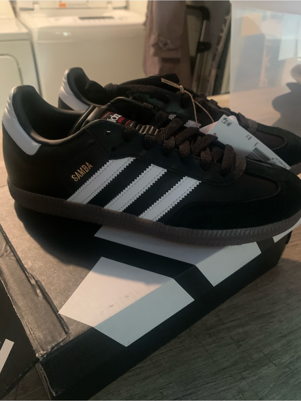 Adidas Samba J IF1945 Black White Gum Sole Youth 6 Women’s 7–7.5 NWT - Picture 1 of 6